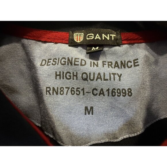 GANT Men’s Classic Navy Polo Shirt Medium – Original Logo, Cotton Blend Preppy C - Picture 6 of 8